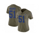 Women Nike Dallas Cowboys #51 Kyle Wilber Limited Olive 2017 Salute to Service NFL Jersey