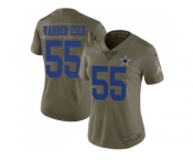 Women Nike Dallas Cowboys #55 Leighton Vander Esch Olive Stitched NFL Limited 2017 Salute to Service Jersey
