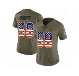Women Nike Dallas Cowboys #58 Damontre Moore Limited Olive USA Flag 2017 Salute to Service NFL Jersey