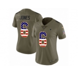 Women Nike Dallas Cowboys #6 Chris Jones Limited Olive USA Flag 2017 Salute to Service NFL Jersey