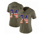Women Nike Dallas Cowboys #74 Bob Lilly Limited Olive USA Flag 2017 Salute to Service NFL Jersey