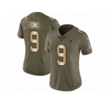Women Nike Dallas Cowboys #9 Tony Romo Limited Olive Gold 2017 Salute to Service NFL Jersey
