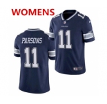 Women's Dallas Cowboys #11 Micah Parsons Blue 2021 Draft Jersey