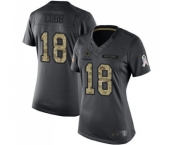 Women's Dallas Cowboys #18 Randall Cobb Limited Black 2016 Salute to Service Football Jersey