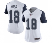 Women's Dallas Cowboys #18 Randall Cobb Limited White Rush Vapor Untouchable Football Jersey