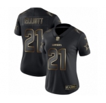 Women's Dallas Cowboys #21 Ezekiel Elliott Black Gold Vapor Untouchable Limited Football Jersey