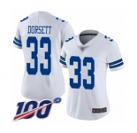 Women's Dallas Cowboys #33 Tony Dorsett White Vapor Untouchable Limited Player 100th Season Football Jersey