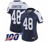 Women's Dallas Cowboys #48 Daryl Johnston Navy Blue Throwback Alternate Vapor Untouchable Limited Player 100th Season Football Jersey