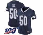 Women's Dallas Cowboys #50 Sean Lee Navy Blue Team Color Vapor Untouchable Limited Player 100th Season Football Jersey