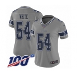 Women's Dallas Cowboys #54 Randy White Limited Gray Inverted Legend 100th Season Football Jersey