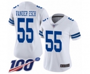 Women's Dallas Cowboys #55 Leighton Vander Esch White Vapor Untouchable Limited Player 100th Season Football Jersey