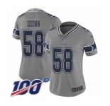 Women's Dallas Cowboys #58 Robert Quinn Limited Gray Inverted Legend 100th Season Football Jersey