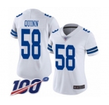 Women's Dallas Cowboys #58 Robert Quinn White Vapor Untouchable Limited Player 100th Season Football Jersey