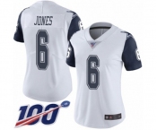 Women's Dallas Cowboys #6 Chris Jones Limited White Rush Vapor Untouchable 100th Season Football Jersey