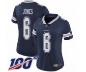 Women's Dallas Cowboys #6 Chris Jones Navy Blue Team Color Vapor Untouchable Limited Player 100th Season Football Jersey