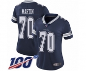Women's Dallas Cowboys #70 Zack Martin Navy Blue Team Color Vapor Untouchable Limited Player 100th Season Football Jersey