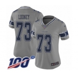 Women's Dallas Cowboys #73 Joe Looney Limited Gray Inverted Legend 100th Season Football Jersey