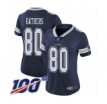 Women's Dallas Cowboys #80 Rico Gathers Navy Blue Team Color Vapor Untouchable Limited Player 100th Season Football Jersey