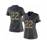 Women's Nike Dallas Cowboys #22 Emmitt Smith Limited Black 2016 Salute to Service NFL Jersey