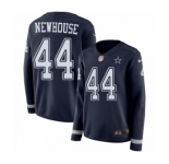 Women's Nike Dallas Cowboys #44 Robert Newhouse Limited Navy Blue Therma Long Sleeve NFL Jersey