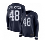 Women's Nike Dallas Cowboys #48 Daryl Johnston Limited Navy Blue Therma Long Sleeve NFL Jersey