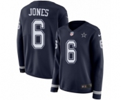 Women's Nike Dallas Cowboys #6 Chris Jones Limited Navy Blue Therma Long Sleeve NFL Jersey