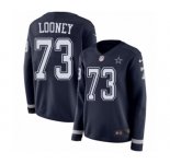Women's Nike Dallas Cowboys #73 Joe Looney Limited Navy Blue Therma Long Sleeve NFL Jersey