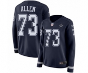 Women's Nike Dallas Cowboys #73 Larry Allen Limited Navy Blue Therma Long Sleeve NFL Jersey