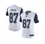 Women's Nike Dallas Cowboys #87 Geoff Swaim Limited White Rush NFL Jersey