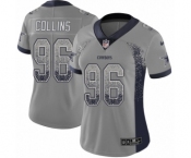 Women's Nike Dallas Cowboys #96 Maliek Collins Limited Gray Rush Drift Fashion NFL Jersey