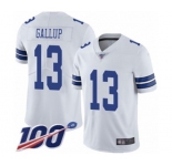 Youth Dallas Cowboys #13 Michael Gallup White Vapor Untouchable Limited Player 100th Season Football Jersey