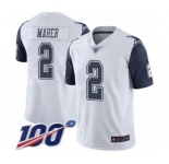 Youth Dallas Cowboys #2 Brett Maher Limited White Rush Vapor Untouchable 100th Season Football Jersey