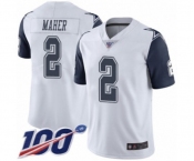 Youth Dallas Cowboys #2 Brett Maher Limited White Rush Vapor Untouchable 100th Season Football Jersey