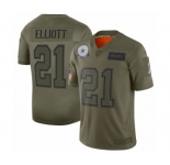 Youth Dallas Cowboys #21 Ezekiel Elliott Limited Camo 2019 Salute to Service Football Jersey