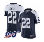 Youth Dallas Cowboys #22 Emmitt Smith Navy Blue Throwback Alternate Vapor Untouchable Limited Player 100th Season Football Jersey