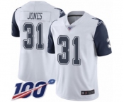 Youth Dallas Cowboys #31 Byron Jones Limited White Rush Vapor Untouchable 100th Season Football Jersey