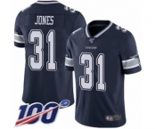 Youth Dallas Cowboys #31 Byron Jones Navy Blue Team Color Vapor Untouchable Limited Player 100th Season Football Jersey