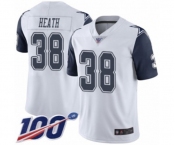 Youth Dallas Cowboys #38 Jeff Heath Limited White Rush Vapor Untouchable 100th Season Football Jersey