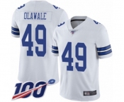 Youth Dallas Cowboys #49 Jamize Olawale White Vapor Untouchable Limited Player 100th Season Football Jersey