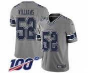 Youth Dallas Cowboys #52 Connor Williams Limited Gray Inverted Legend 100th Season Football Jersey