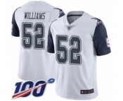 Youth Dallas Cowboys #52 Connor Williams Limited White Rush Vapor Untouchable 100th Season Football Jersey