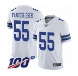 Youth Dallas Cowboys #55 Leighton Vander Esch White Vapor Untouchable Limited Player 100th Season Football Jersey