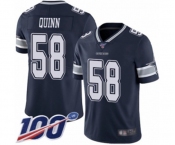 Youth Dallas Cowboys #58 Robert Quinn Navy Blue Team Color Vapor Untouchable Limited Player 100th Season Football Jersey