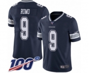 Youth Dallas Cowboys #9 Tony Romo Navy Blue Team Color Vapor Untouchable Limited Player 100th Season Football Jersey