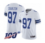 Youth Dallas Cowboys #97 Taco Charlton White Vapor Untouchable Limited Player 100th Season Football Jersey