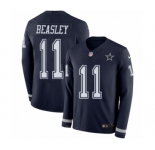Youth Nike Dallas Cowboys #11 Cole Beasley Limited Navy Blue Therma Long Sleeve NFL Jersey