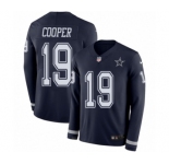 Youth Nike Dallas Cowboys #19 Amari Cooper Limited Navy Blue Therma Long Sleeve NFL Jersey