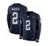 Youth Nike Dallas Cowboys #2 Brett Maher Limited Navy Blue Therma Long Sleeve NFL Jersey