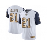 Youth Nike Dallas Cowboys #21 Ezekiel Elliott Limited White Gold Rush NFL Jersey