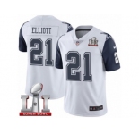 Youth Nike Dallas Cowboys #21 Ezekiel Elliott Limited White Rush Super Bowl LI NFL Jersey